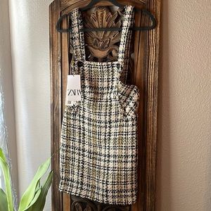 NWT Zara Pinafore Mini Dress